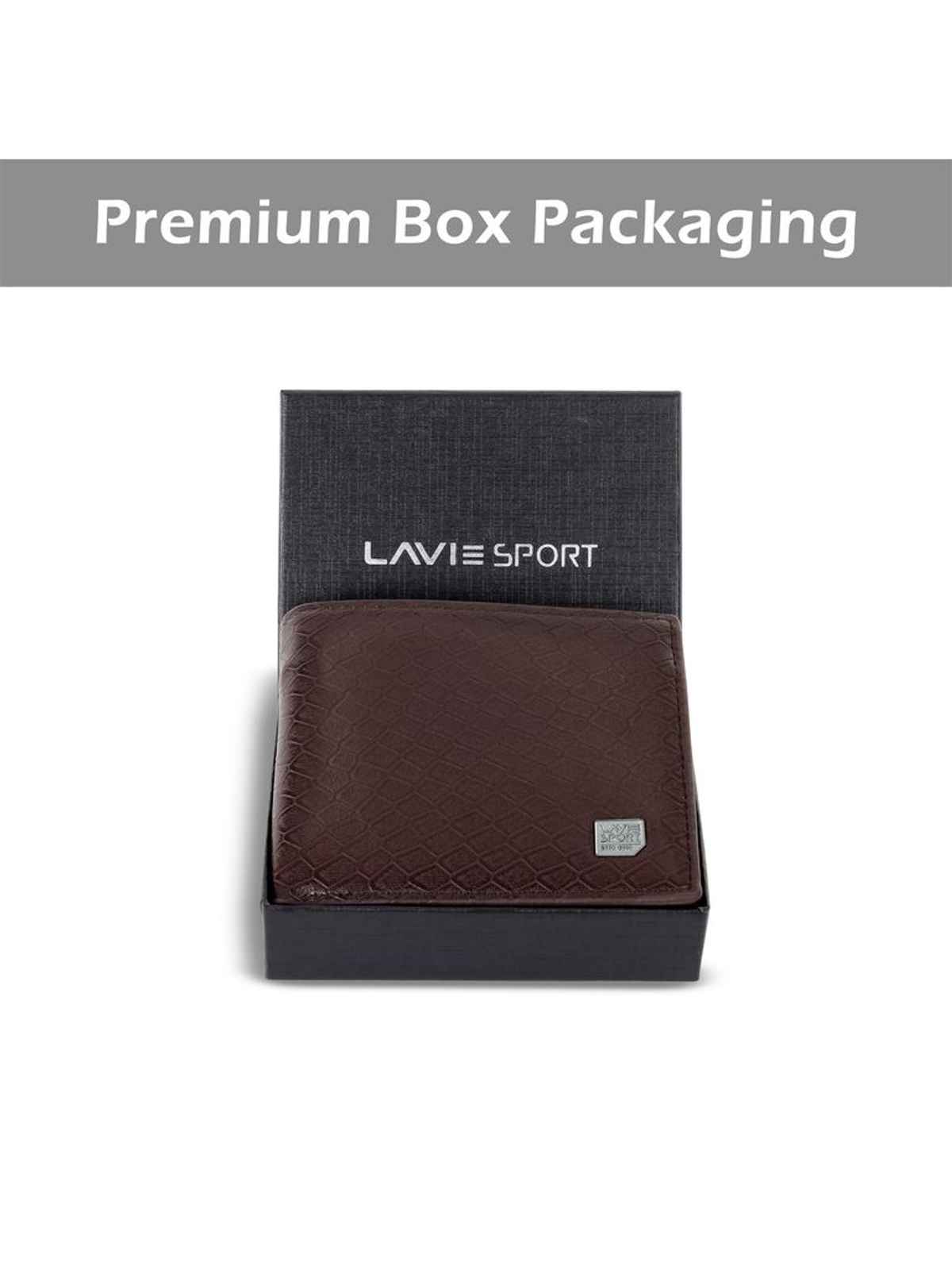 Lavie Sport James Men's Wallet | 5 Card Slots | Biofold Wallet | Synthetic Leather | Purse - Tan
