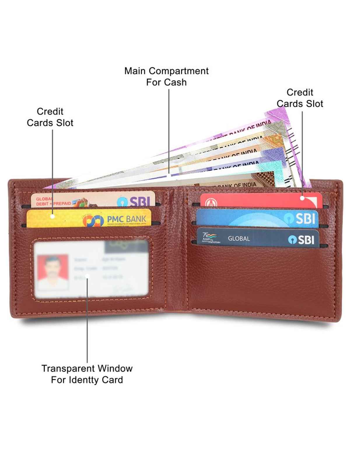 Lavie Sport Men's Oscar Z Brown Wallet | 4 Card Slot
