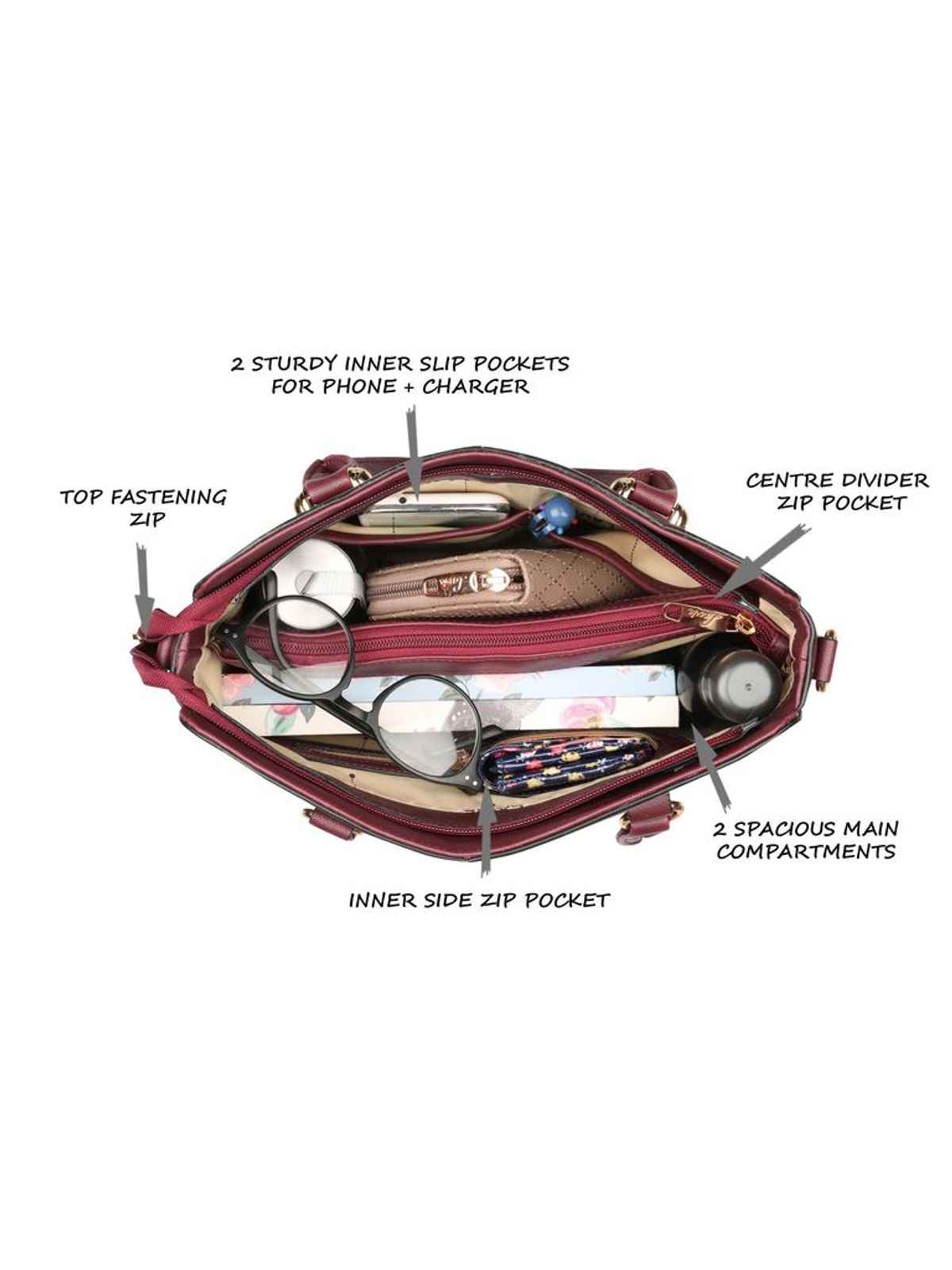 Lavie Women's Ushawu Medium Dome Satchel Handbag | Ladies purse | Shoulder Bag