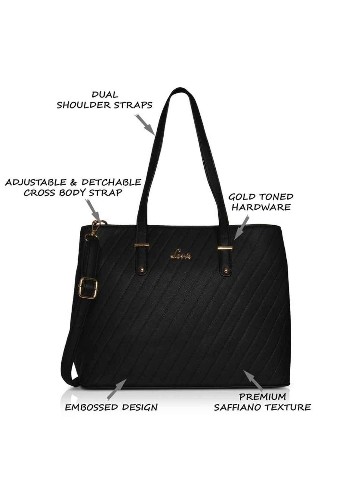 Lavie Women's Yalta Large Satchel Handbag | Satchel Bag | Ladies purse | Shoulder Bag | Black