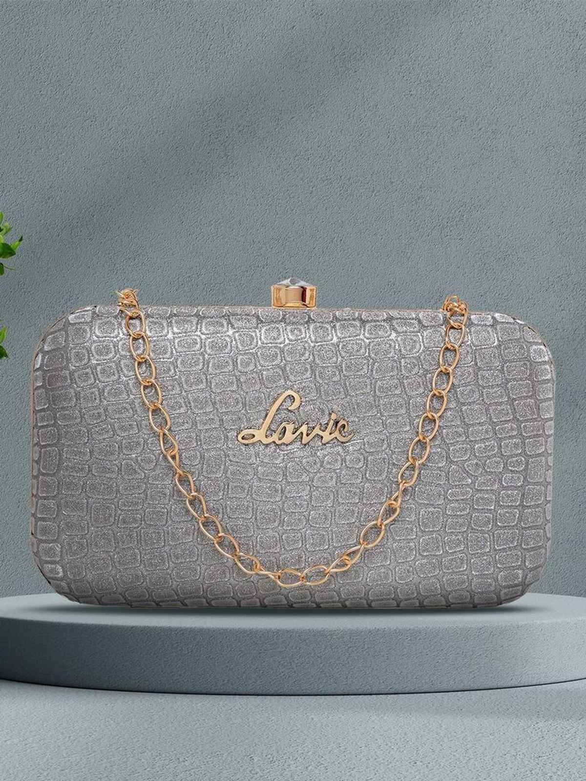 Lavie Women's Tinsel Frame clutch | Light Grey