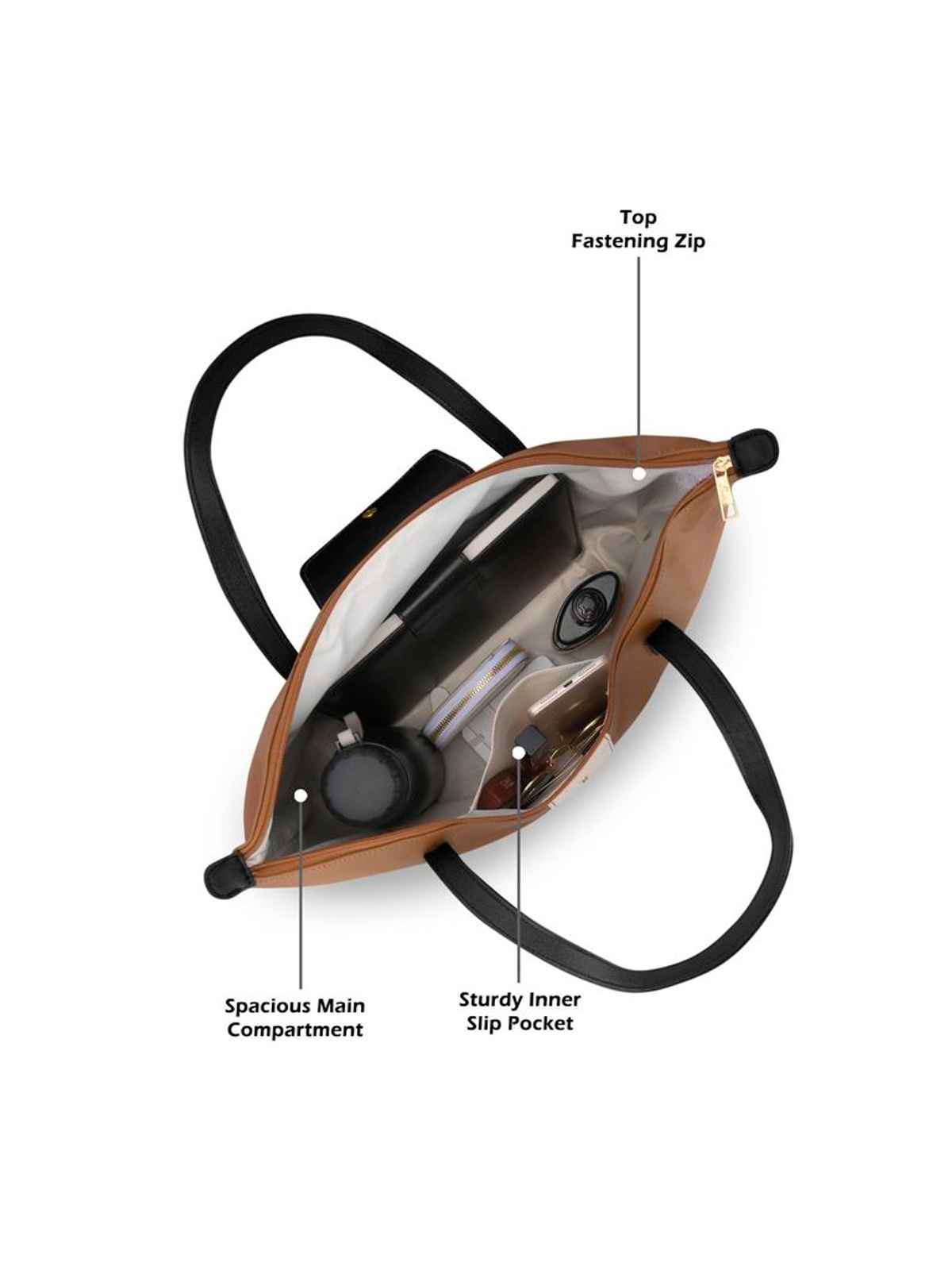 Lavie Women's Colourblock Vincy Tote Handbag | Tan