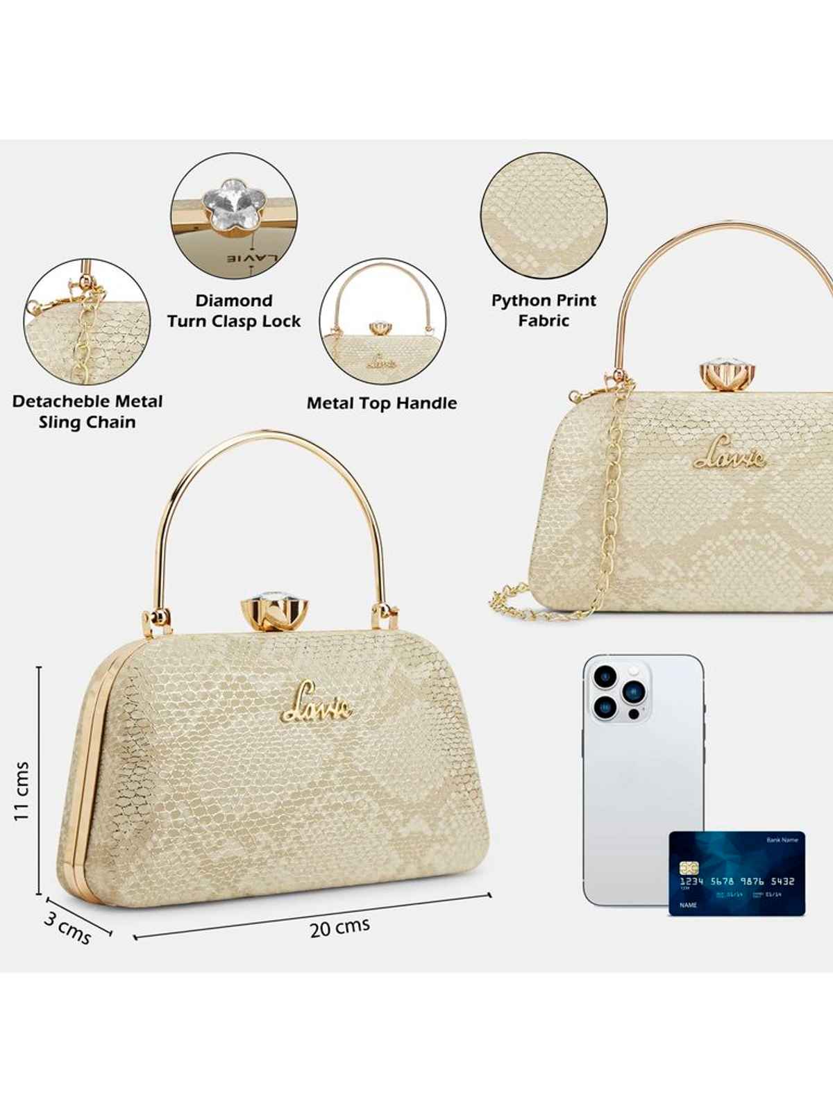 Lavie Women's Twink Framed Clutch (Gold Metallic)