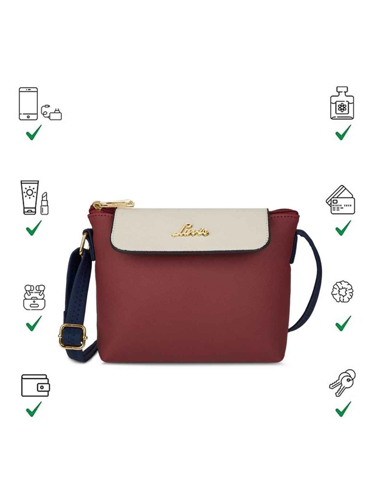 Lavie Women's Colourblock Rove Flap Crossbody Sling Bag | Ladies Purse Handbag | Red