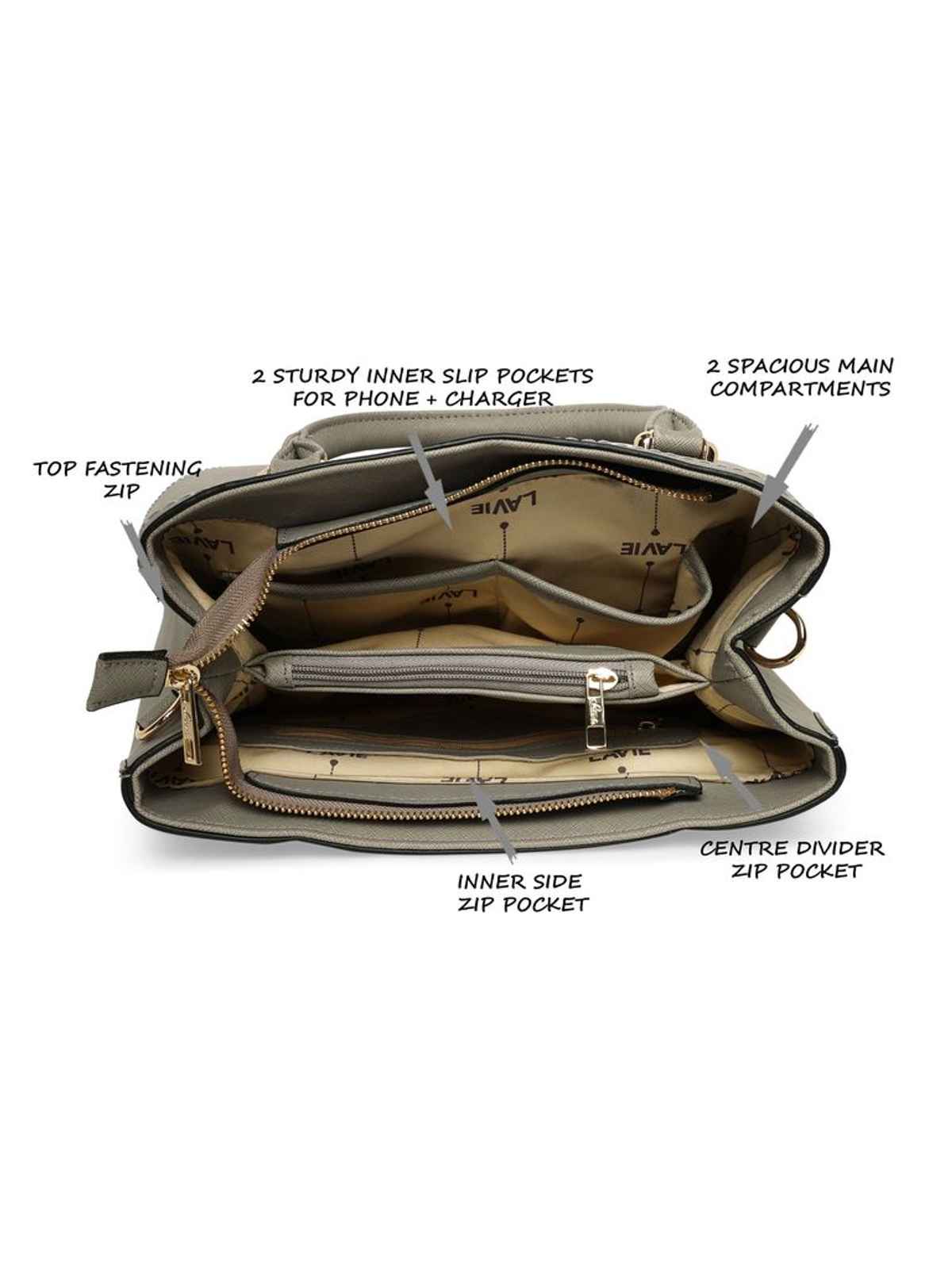 Lavie Women's Omnia Medium Satchel | Grey