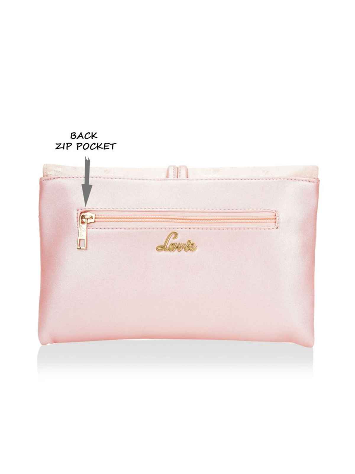 Lavie Women'S Chirpy Envelope Clutch  (1pc) & Beautynx Royal Pink Tiara Ring | Silver  (1pc) Combo