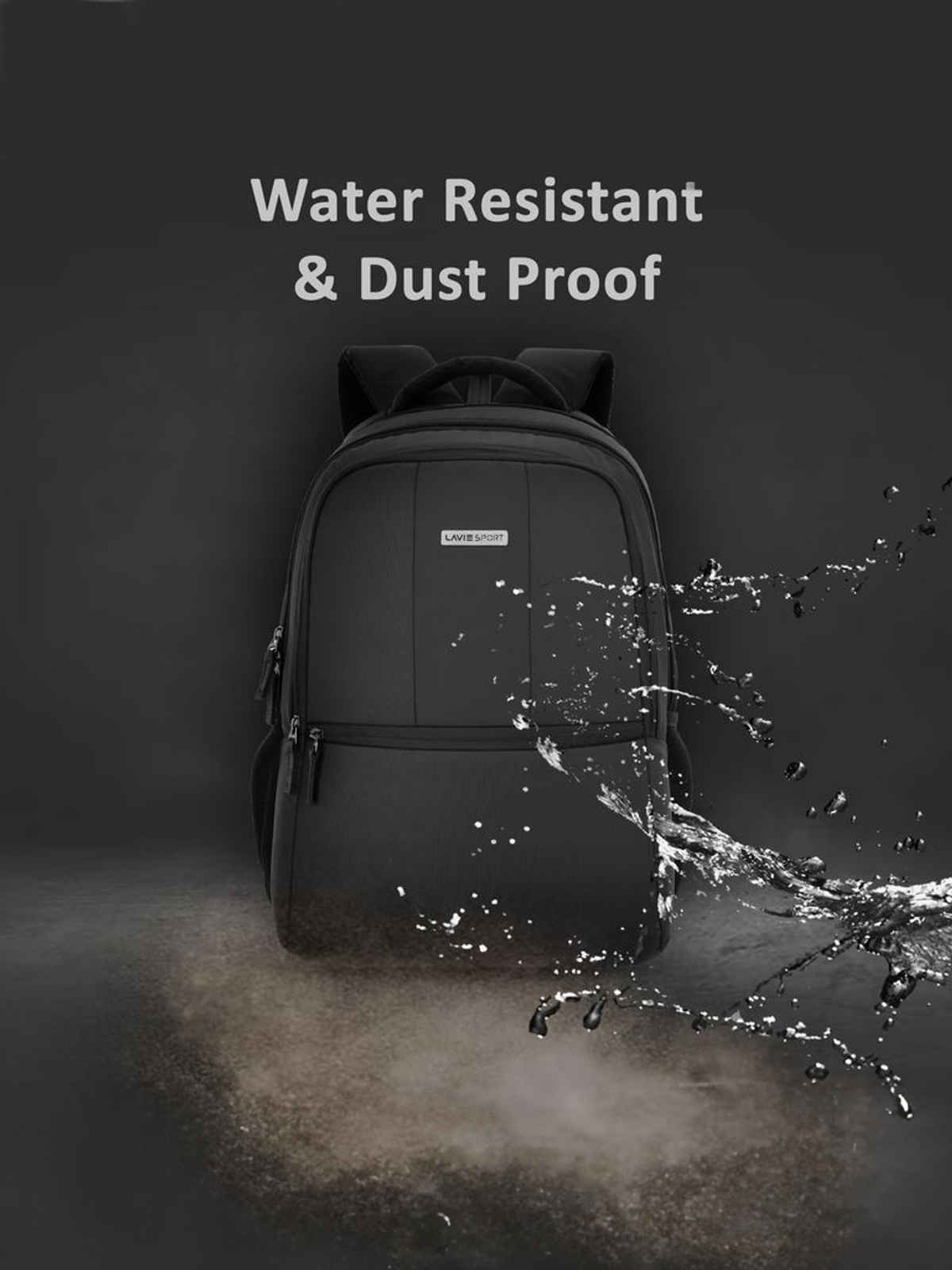 Lavie Sport Unisex Solid Polyester 28 L Padded Grab Handle Laptop Backpack | Black - 15.6 Inches