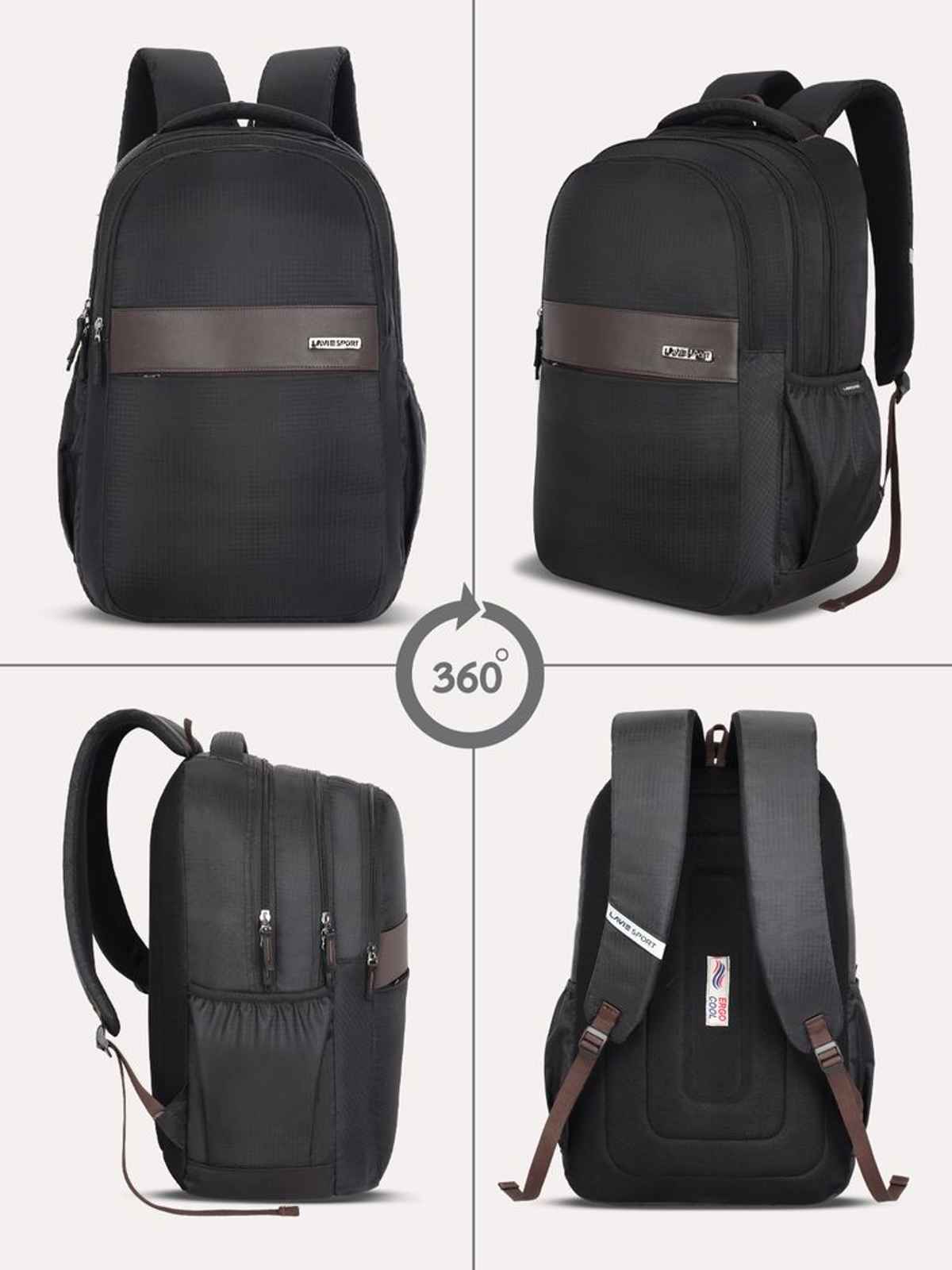 Lavie Sport Nexus Laptop Backpack | Black - 35L