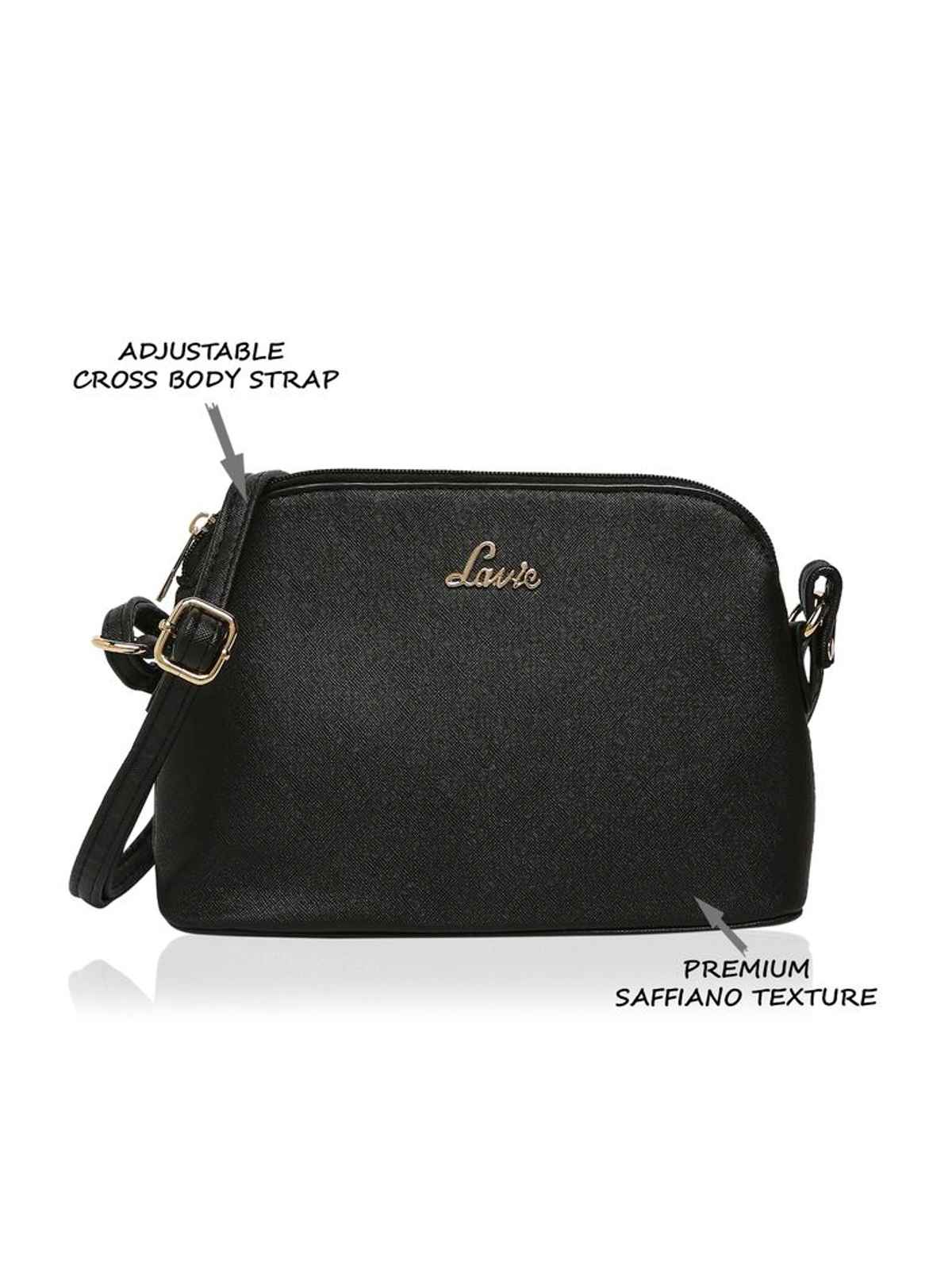 Lavie Women's Csb Synthetic Leather Satchel Bag | Medium | Black