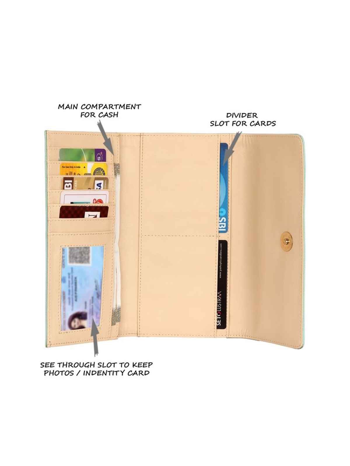 Lavie Women's Trifiano Trifold Wallet | Mint | Large | (19 X 2 X 11 Cm)