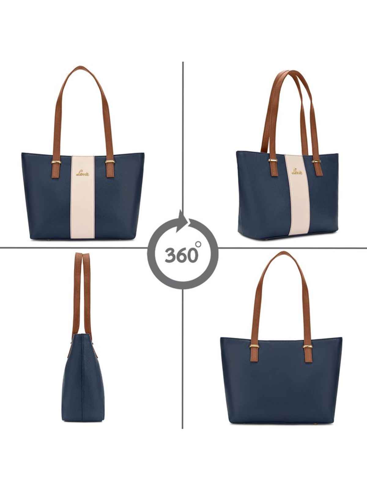 Lavie Women's Kara Colourblock Tote Handbag | Ladies purse | Shoulder Bag | Navy