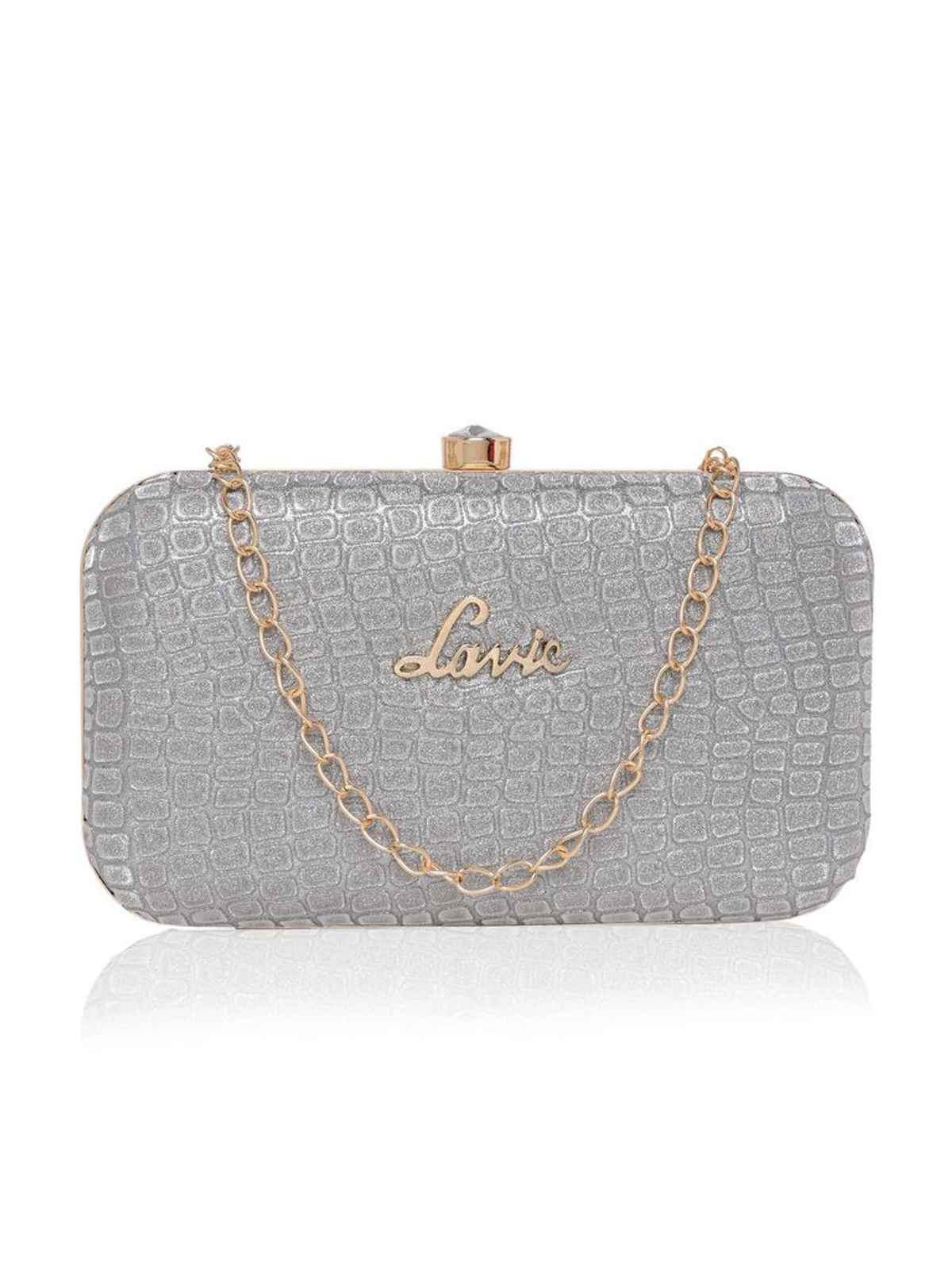 Lavie Women's Tinsel Frame clutch | Light Grey