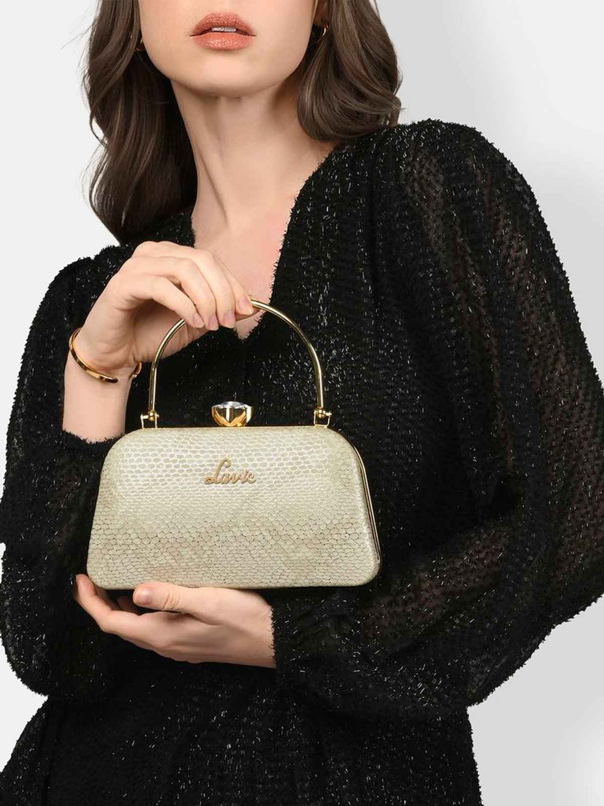 Lavie Women's Twink Framed Clutch (Gold Metallic)