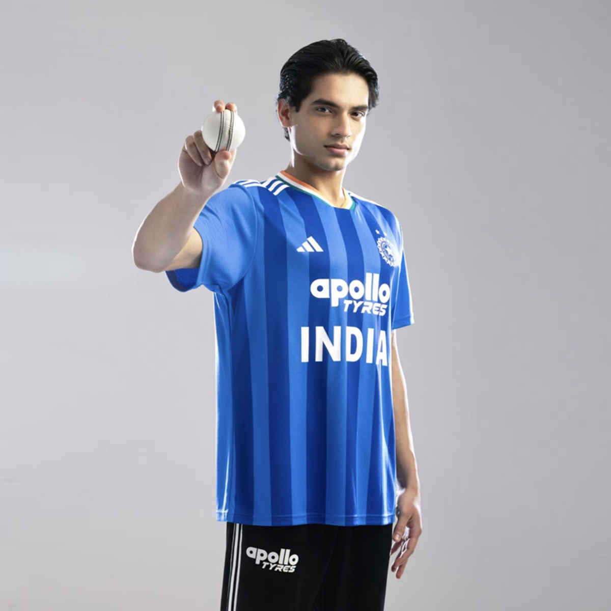 adidas Men India T20 International Cricket World Cup Fan Jersey | T-shirt | Blue Royal - L