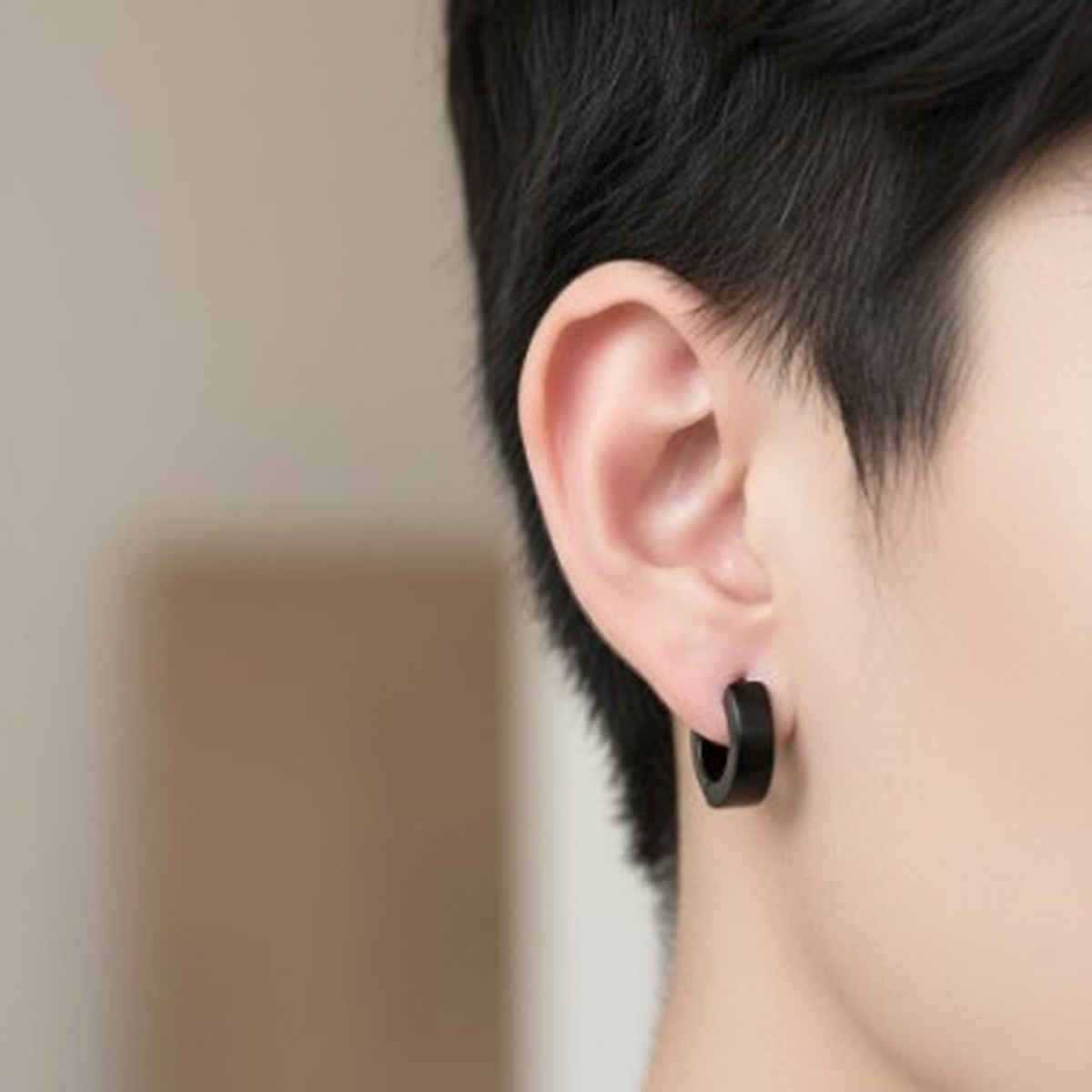 The Opal Factory All Seasons Men's Earrings | Press on Bali | Earrings-037 | Black