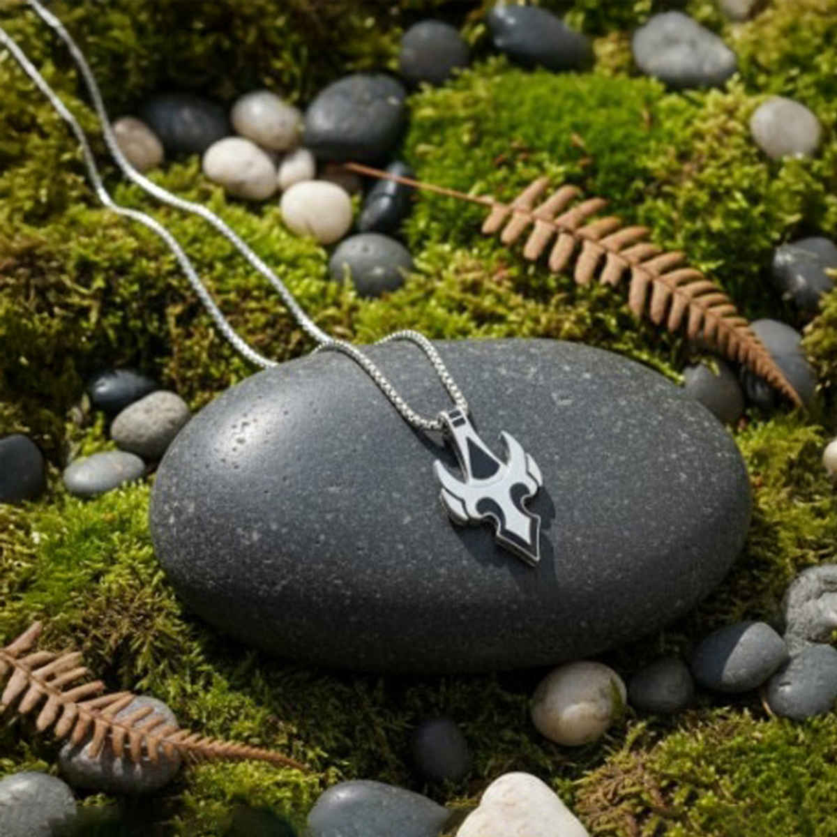 The Opal Factory Men's Jewelry Arrow Tauren Viking Pendant with Chain | Necklace-122 | Silver