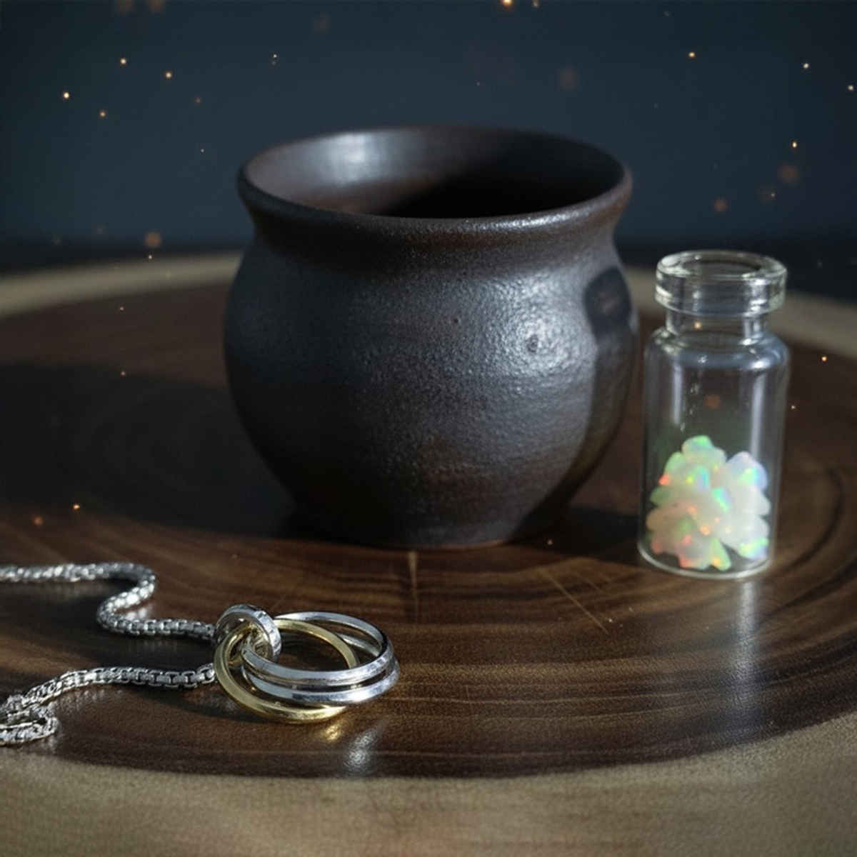 The Opal Factory Men's Jewelry Circle in Circle Pendant Chain | Necklace-092 | Silver