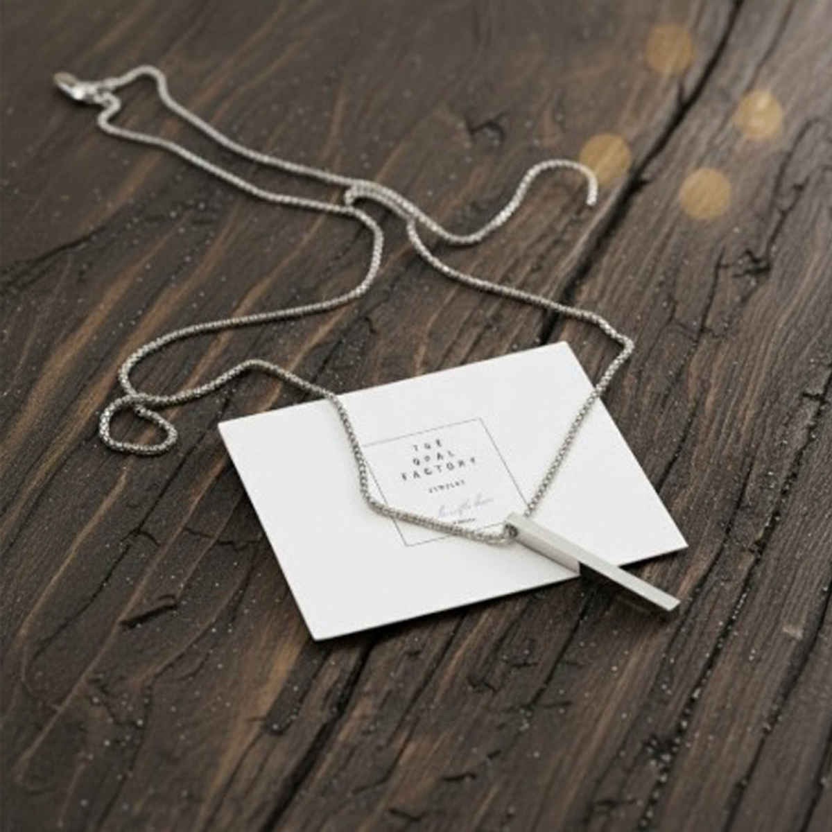 The Opal Factory Men's Pendant | Bar Pendant with Chain | Necklace-107 | Silver