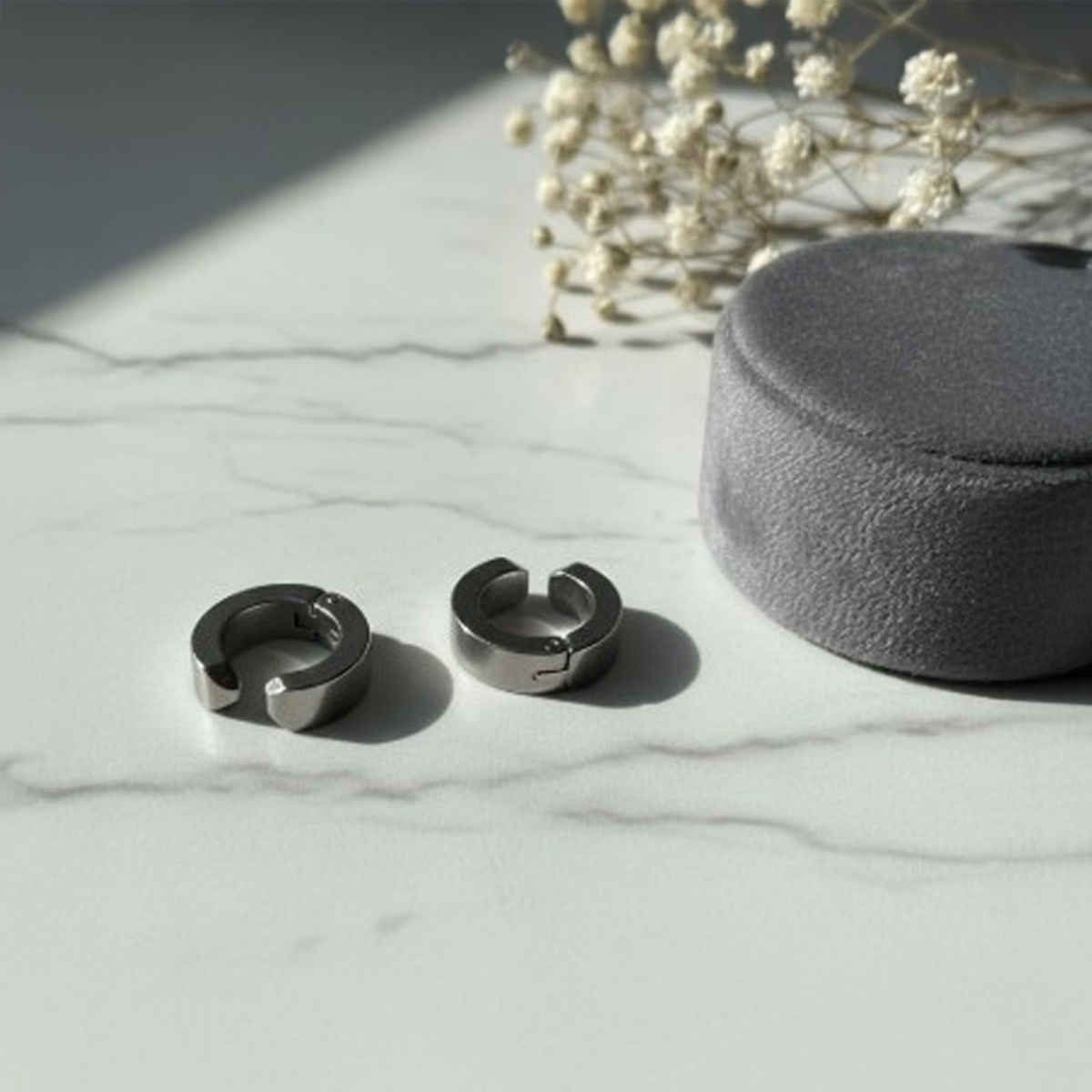 The Opal Factory All Seasons Men's Earrings | Press on Bali | Earrings-036 | Silver