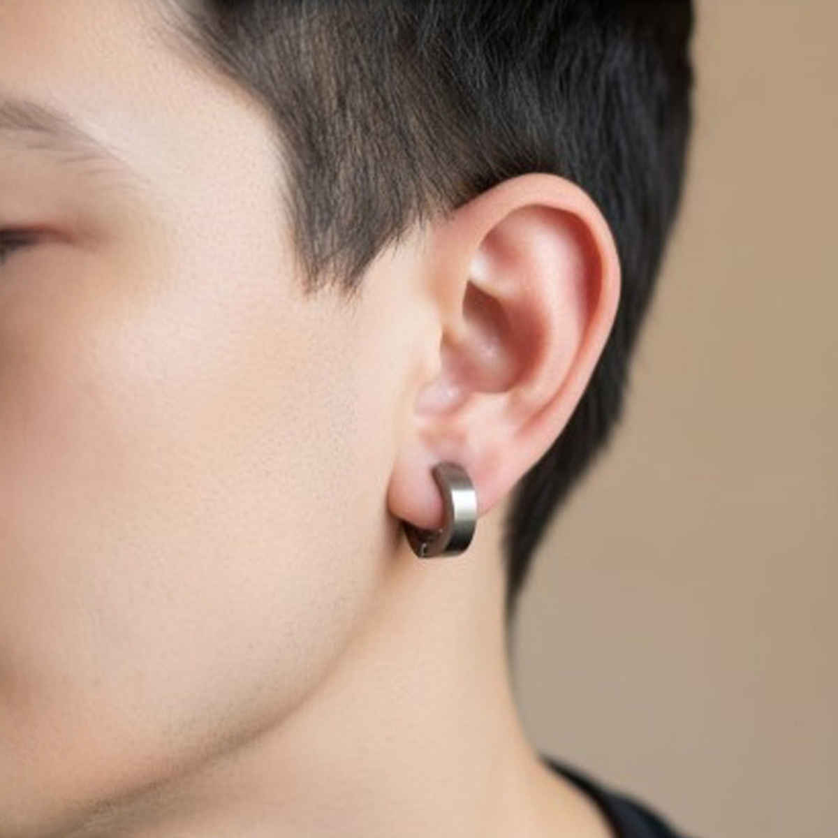 The Opal Factory All Seasons Men's Earrings | Press on Bali | Earrings-036 | Silver