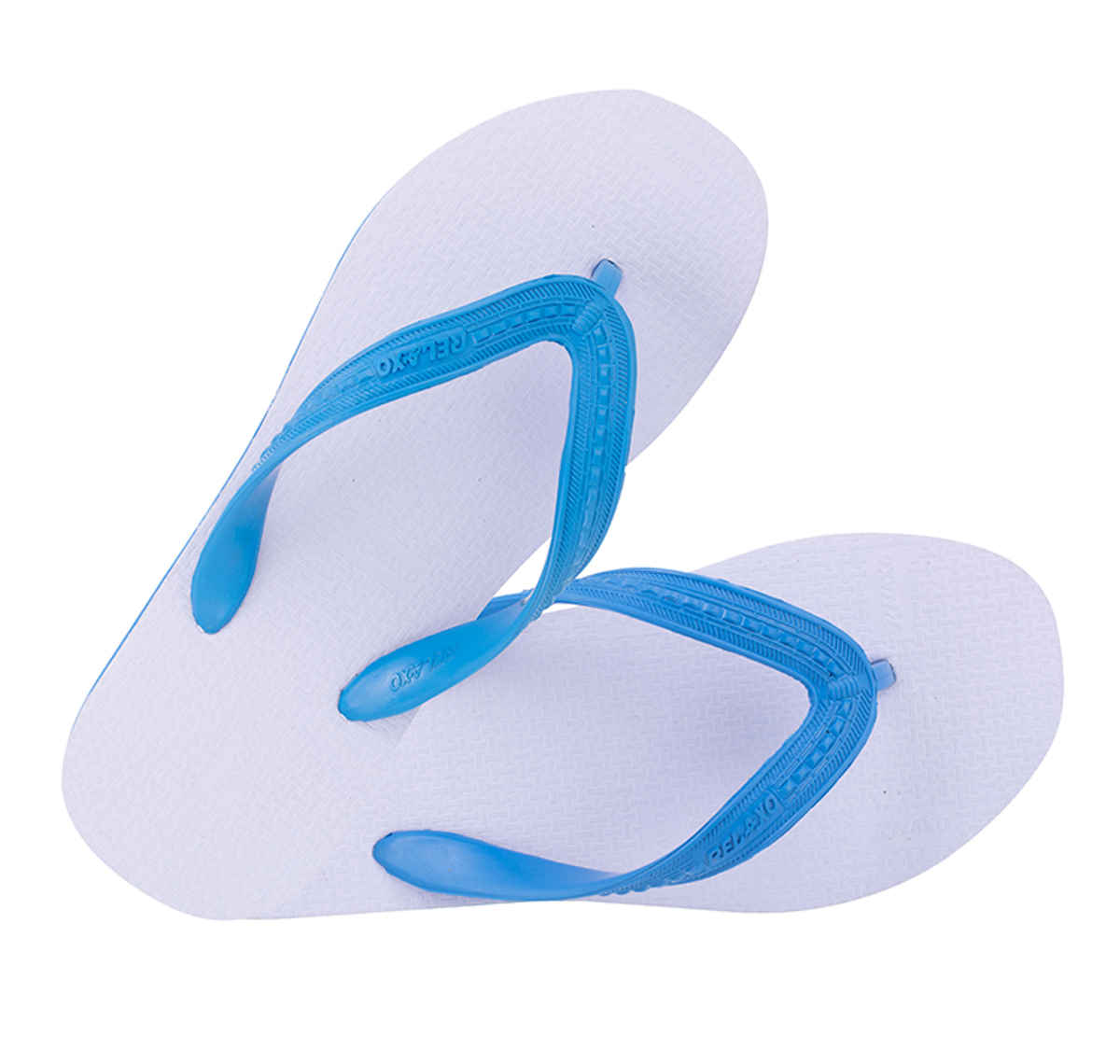 Relaxo Hawaii Women's Slippers | CUSHION-21 | White & Blue - UK 2