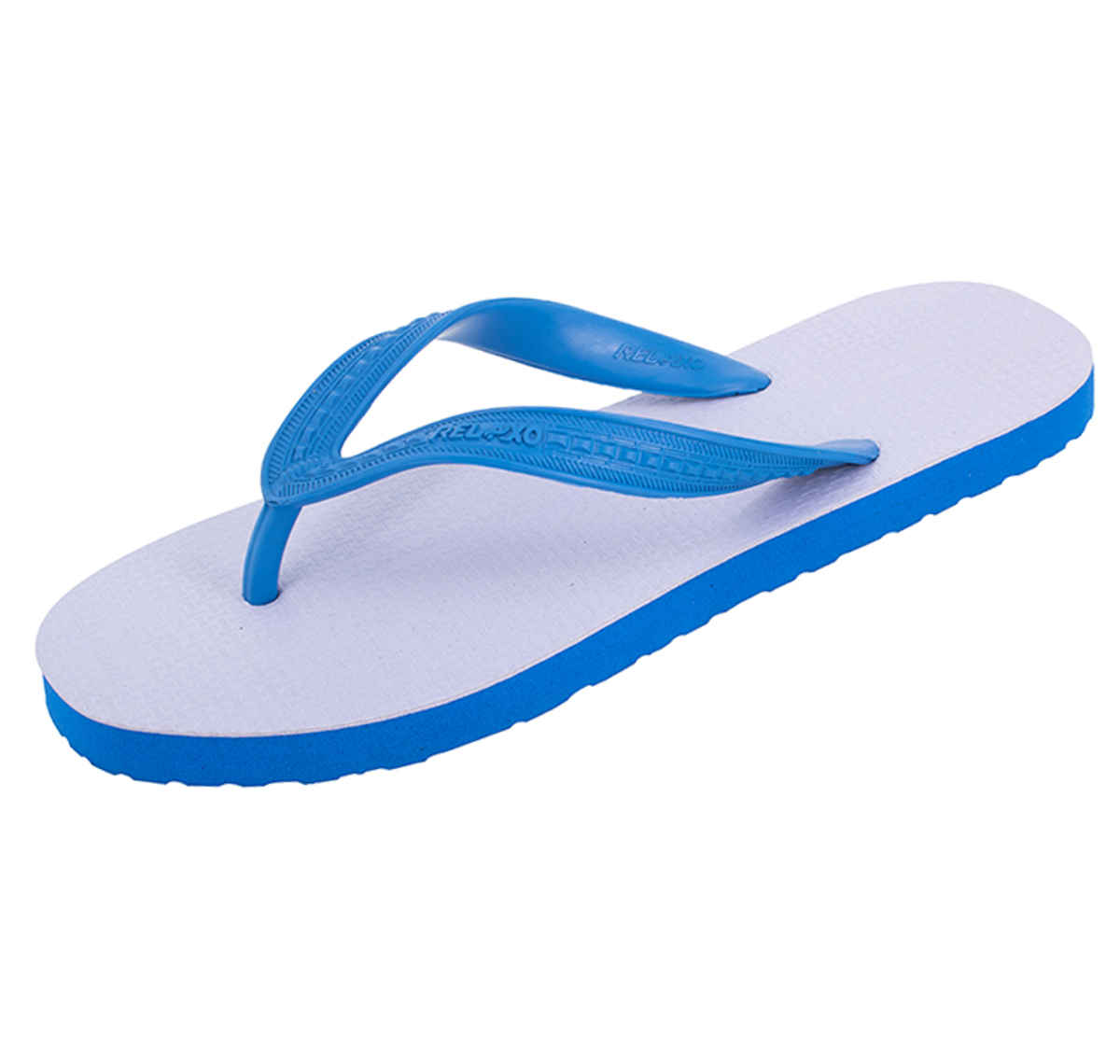 Relaxo Hawaii Women's Slippers | CUSHION-21 | White & Blue - UK 2