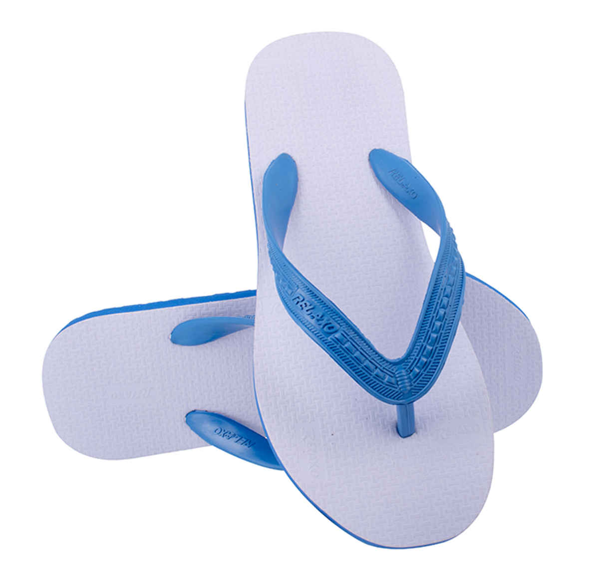 Relaxo Hawaii Women's Slippers | CUSHION-21 | White & Blue - UK 2