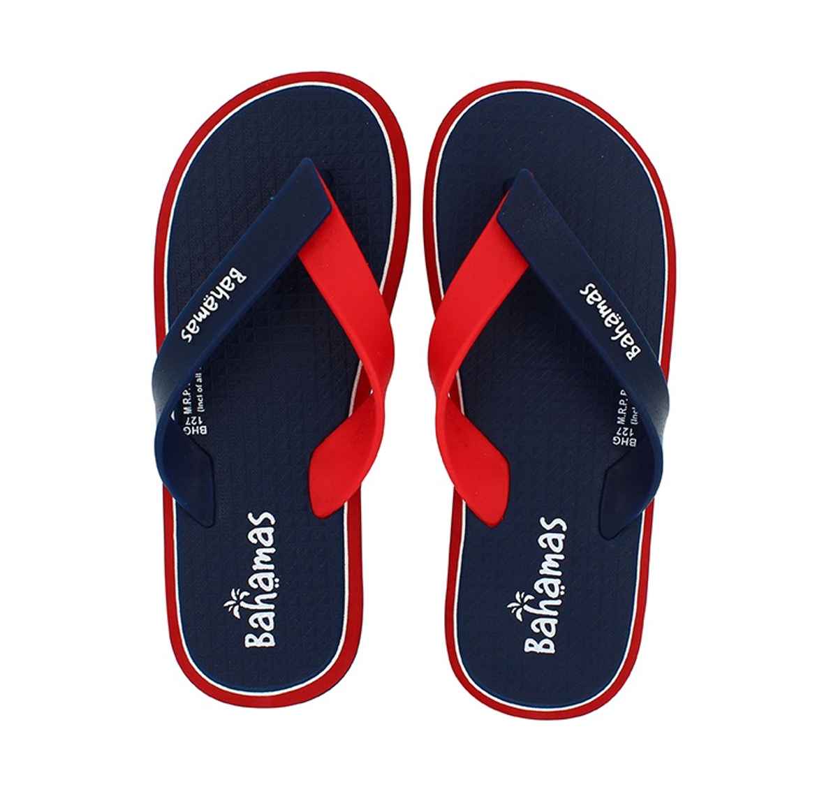 Bahamas Slippers BHG-127 Navy Blue Red For Men-6UK