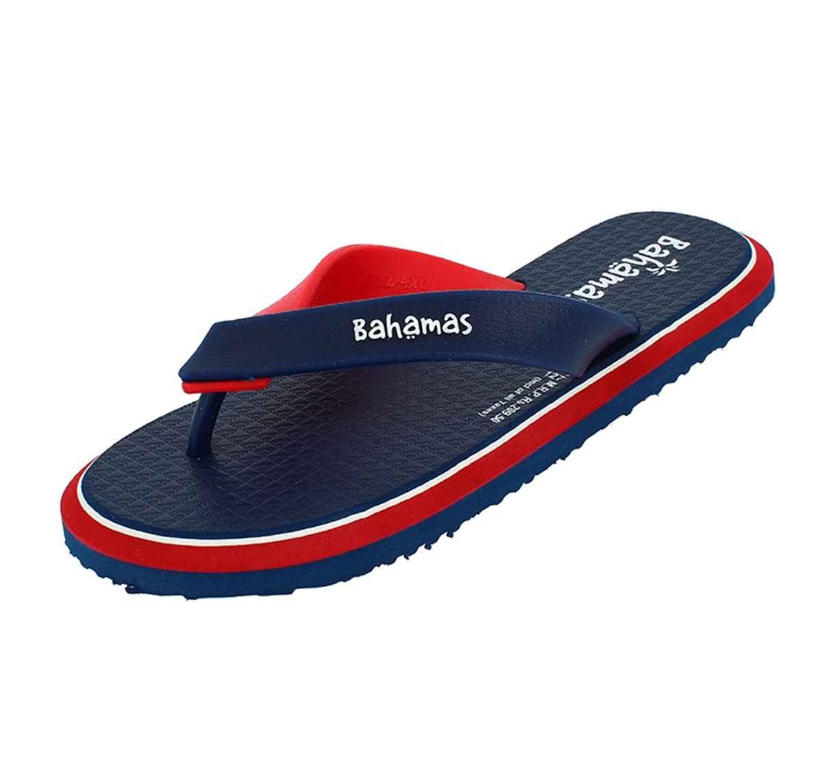 Bahamas Slippers BHG-127 Navy Blue Red For Men-6UK