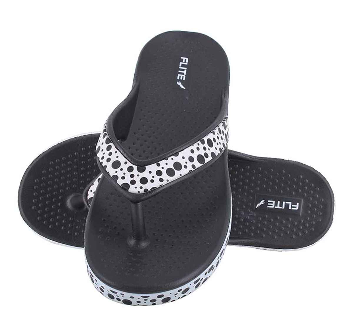 Flite Slippers FL-2008 Black White For Women-8UK