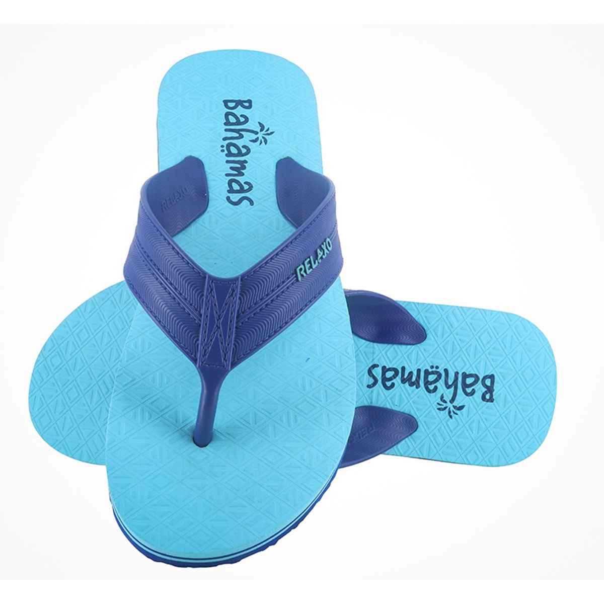 Bahamas Men's Slippers | BHG-216 | Navy & Skyblue - UK 7