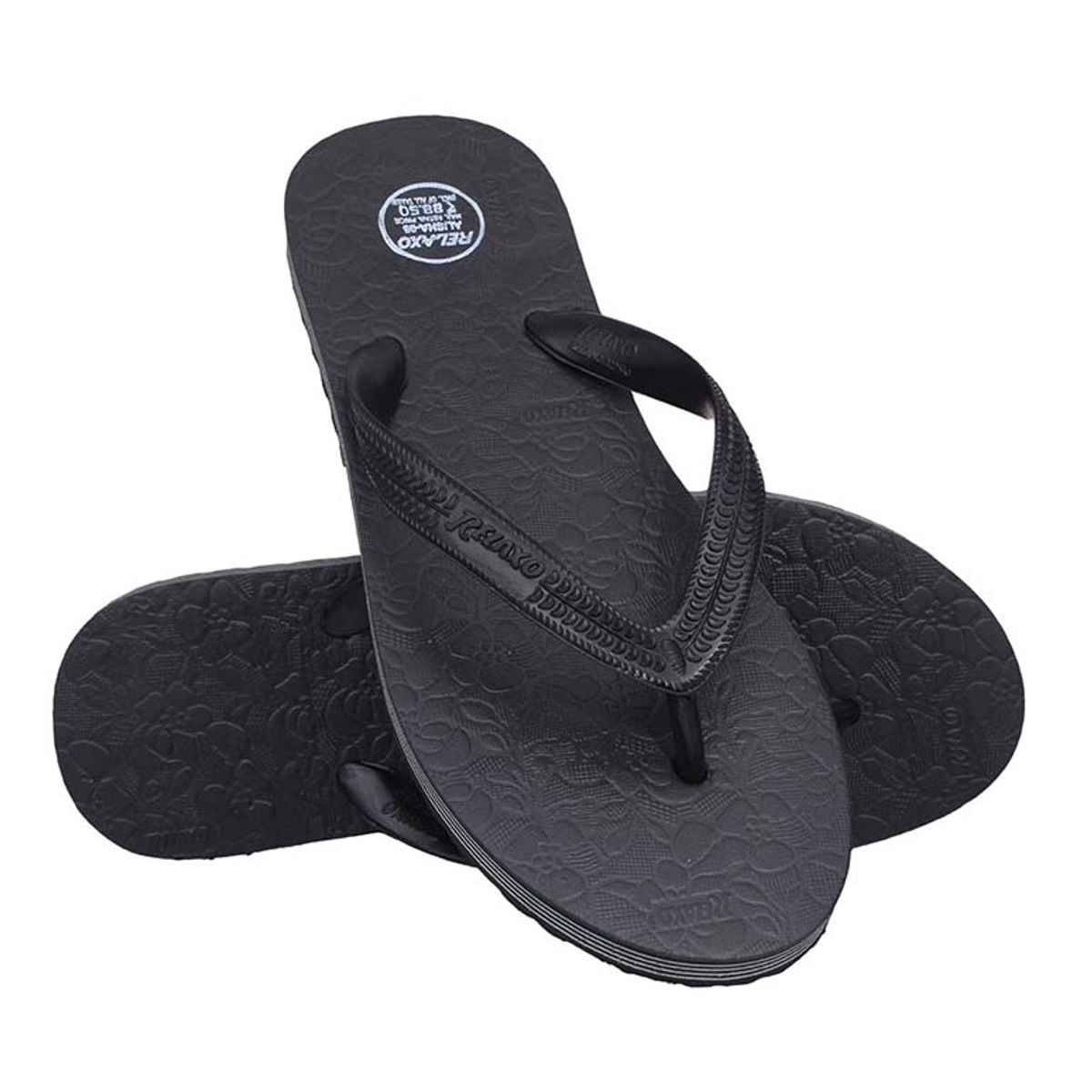 Relaxo Hawai Flip Flop Alisha 09 Black For Women | UK - 08