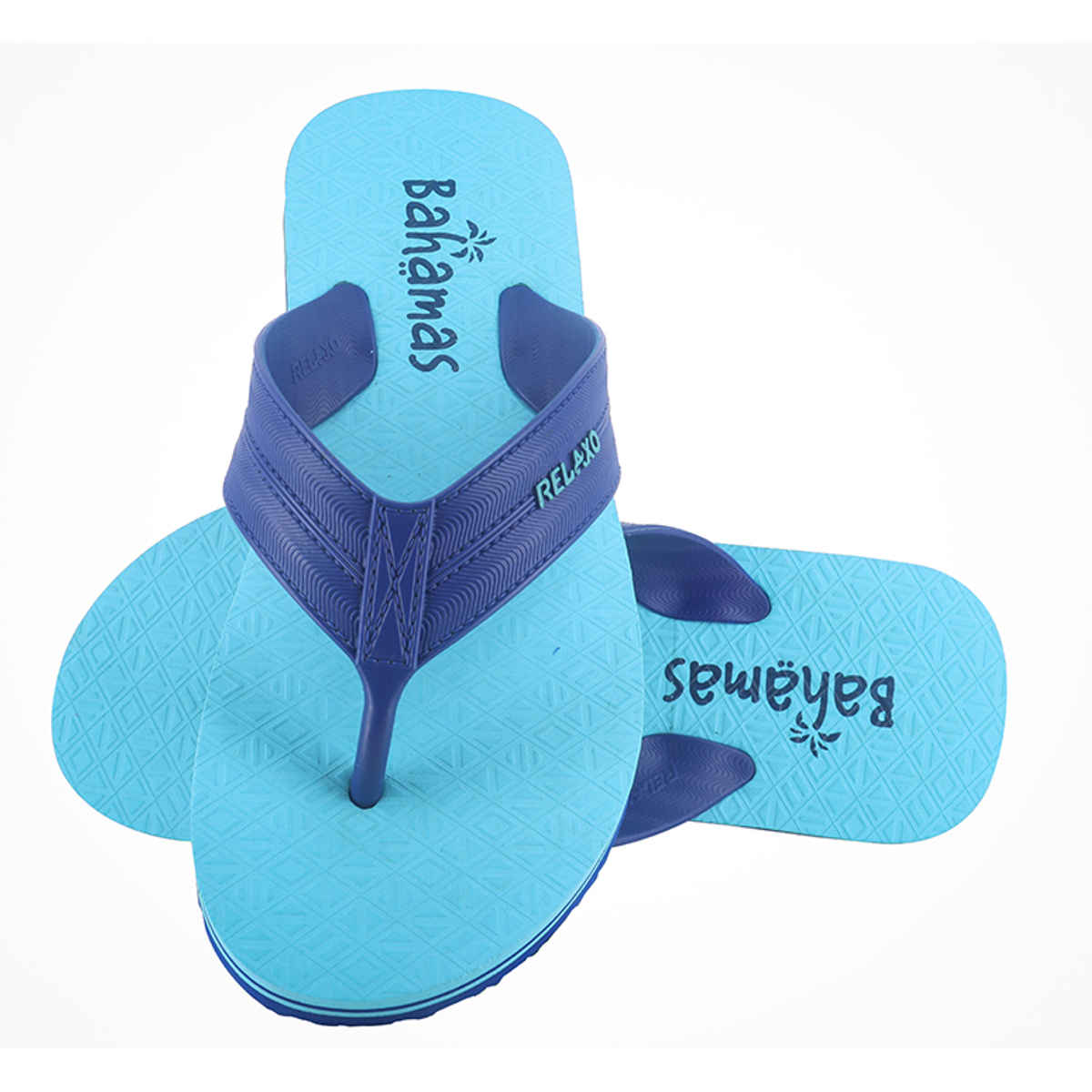 Bahamas Men's Slippers | BHG-216 | Navy & Skyblue - UK 10