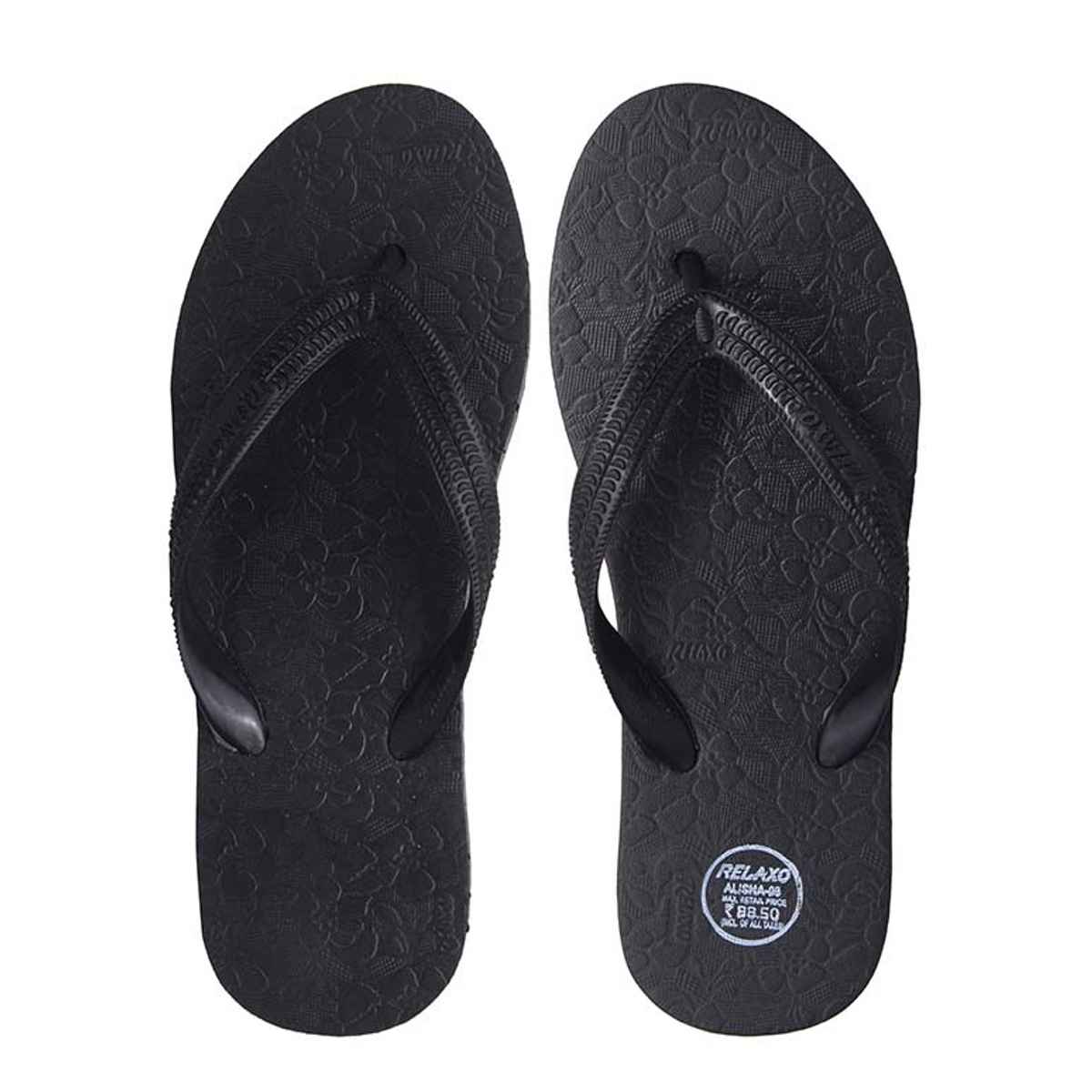 Relaxo Hawai Flip Flop Alisha 09 Black For Women | UK - 08