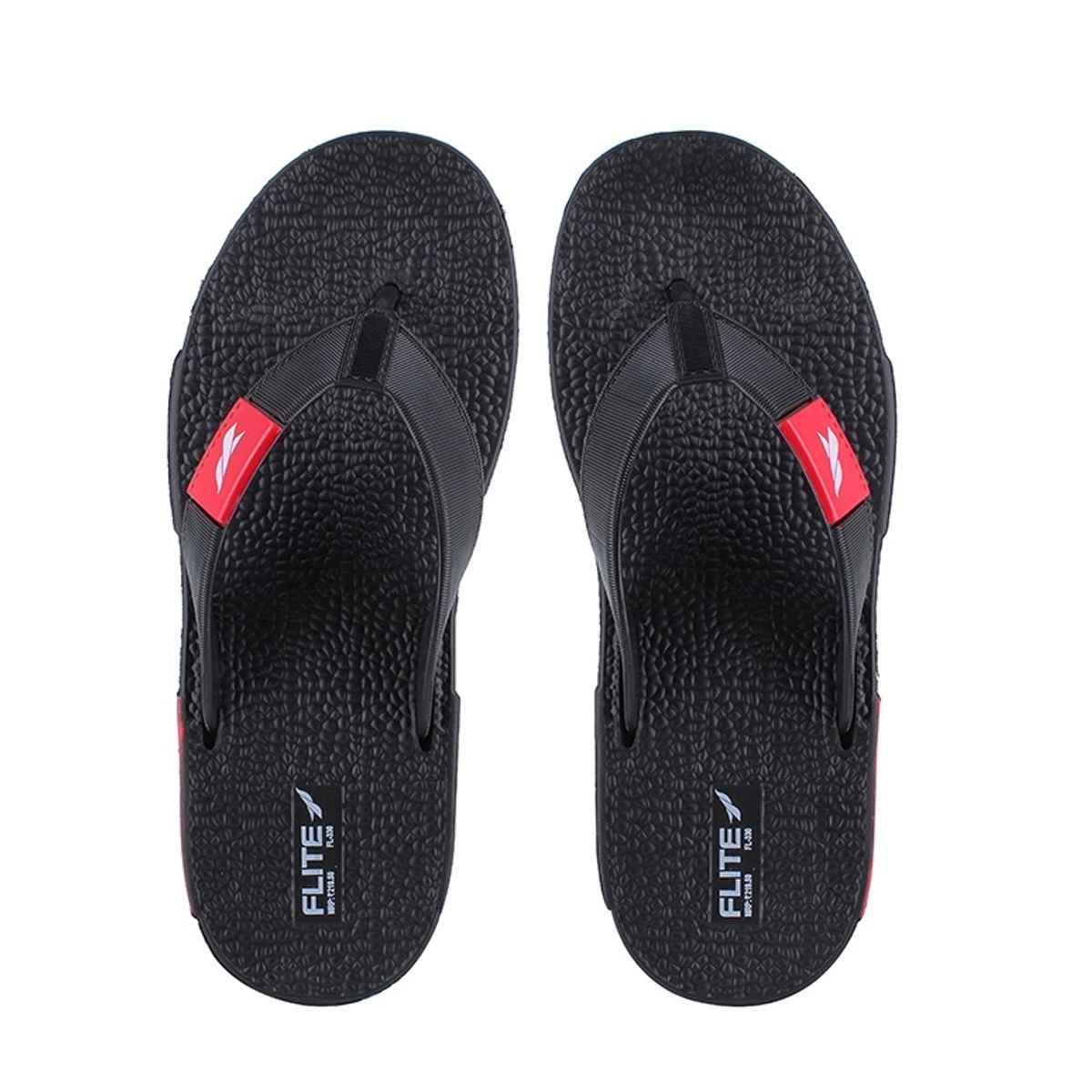 Flite Slippers FL-330 Black Red For Men | 9 UK