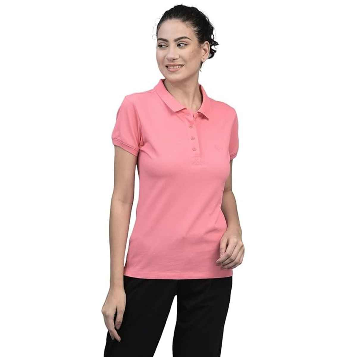 Dollar Women Polo T-shirt - Pink | Premium Cotton | L