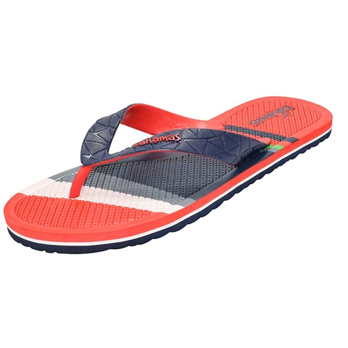 Bahamas Slippers BHG-102 Navy Blue Red For Men | 7 UK