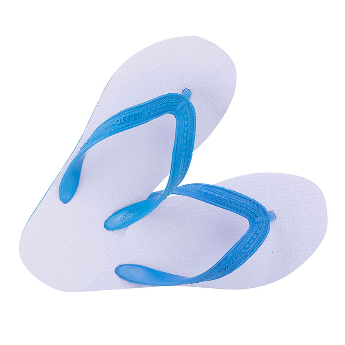 Relaxo Hawaii Women's Slippers | CUSHION-21 | White & Blue - UK 4