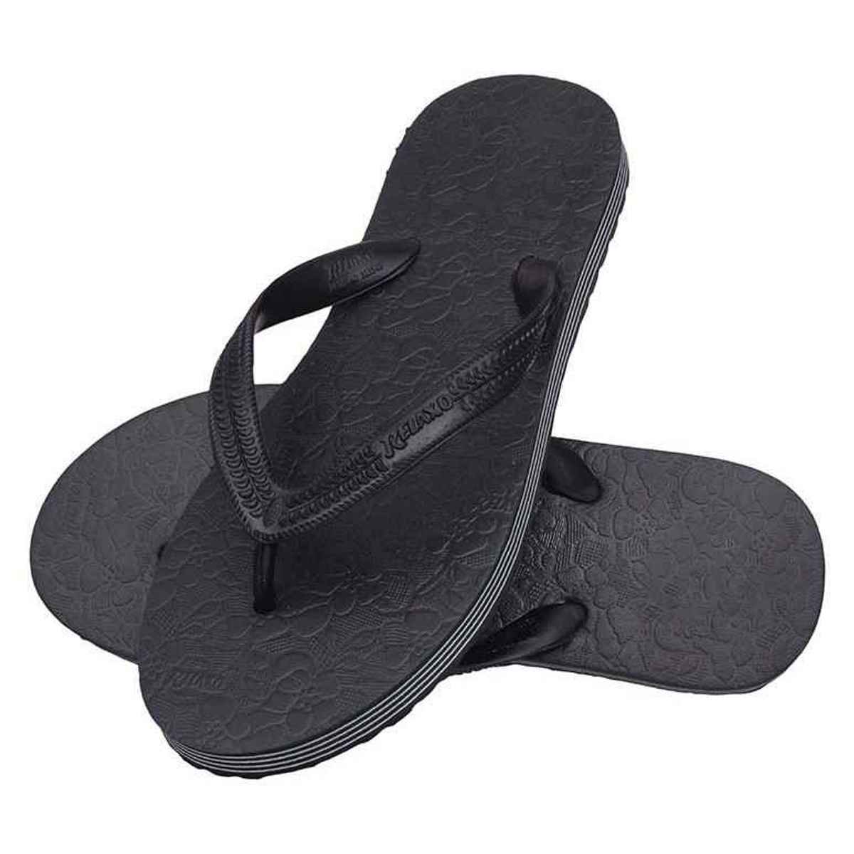 Relaxo Hawai Flip Flop Alisha 09 Black For Women | UK - 07