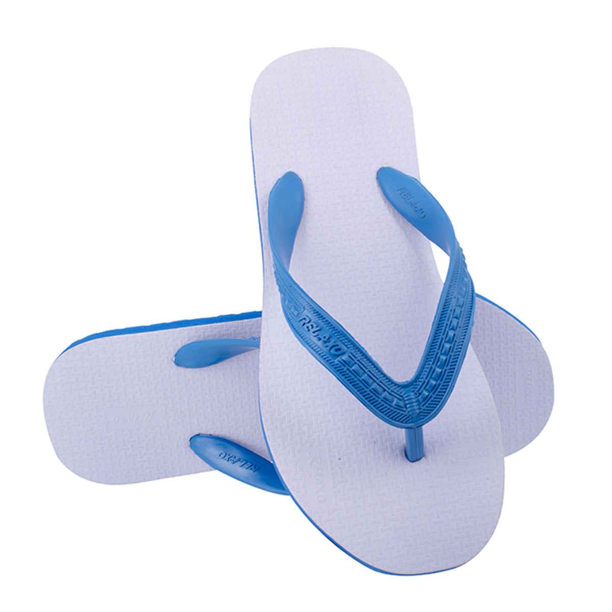 Relaxo Hawaii Women's Slippers | CUSHION-21 | White & Blue - UK 4