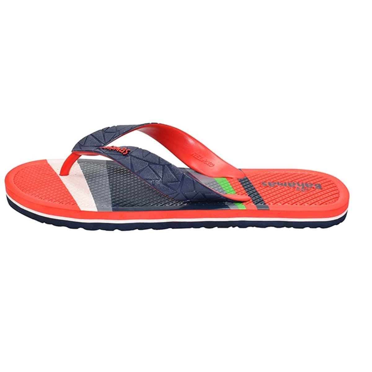 Bahamas Slippers BHG-102 Navy Blue Red For Men | 7 UK
