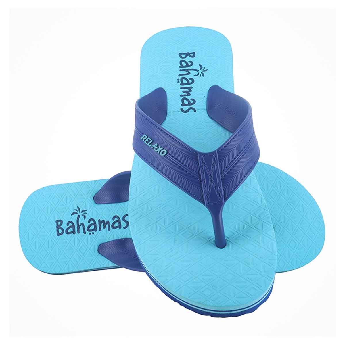 Bahamas Men's Slippers | BHG-216 | Navy & Skyblue - UK 7