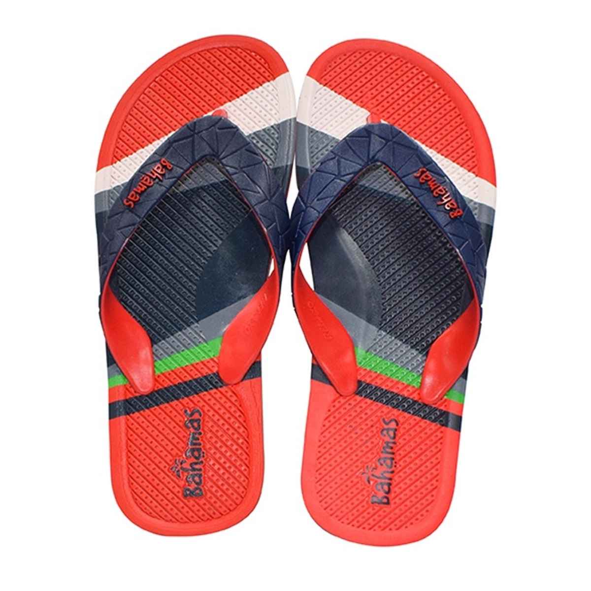 Bahamas Slippers BHG-102 Navy Blue Red For Men | 7 UK