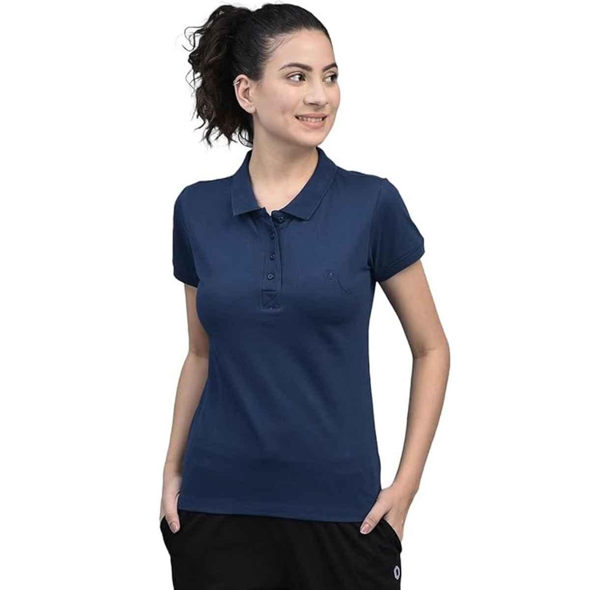 Dollar Women Polo T-shirt - Navy | Premium Cotton | M