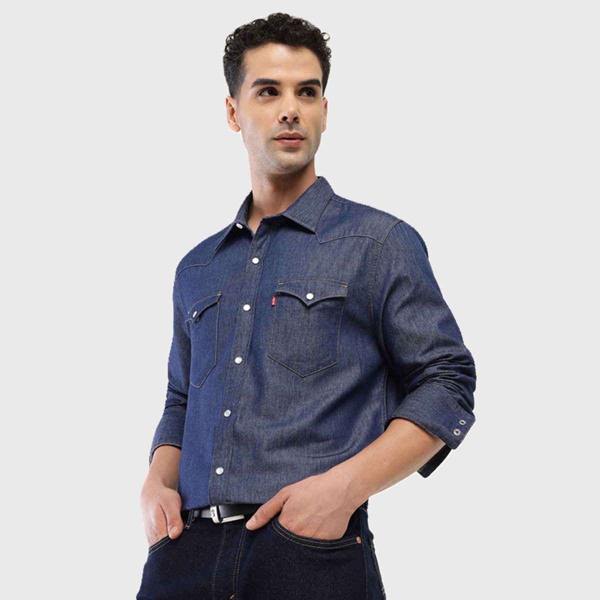 Levi's Men's 100% BCI Cotton Denim Shirt | Dark Denim Blue - S