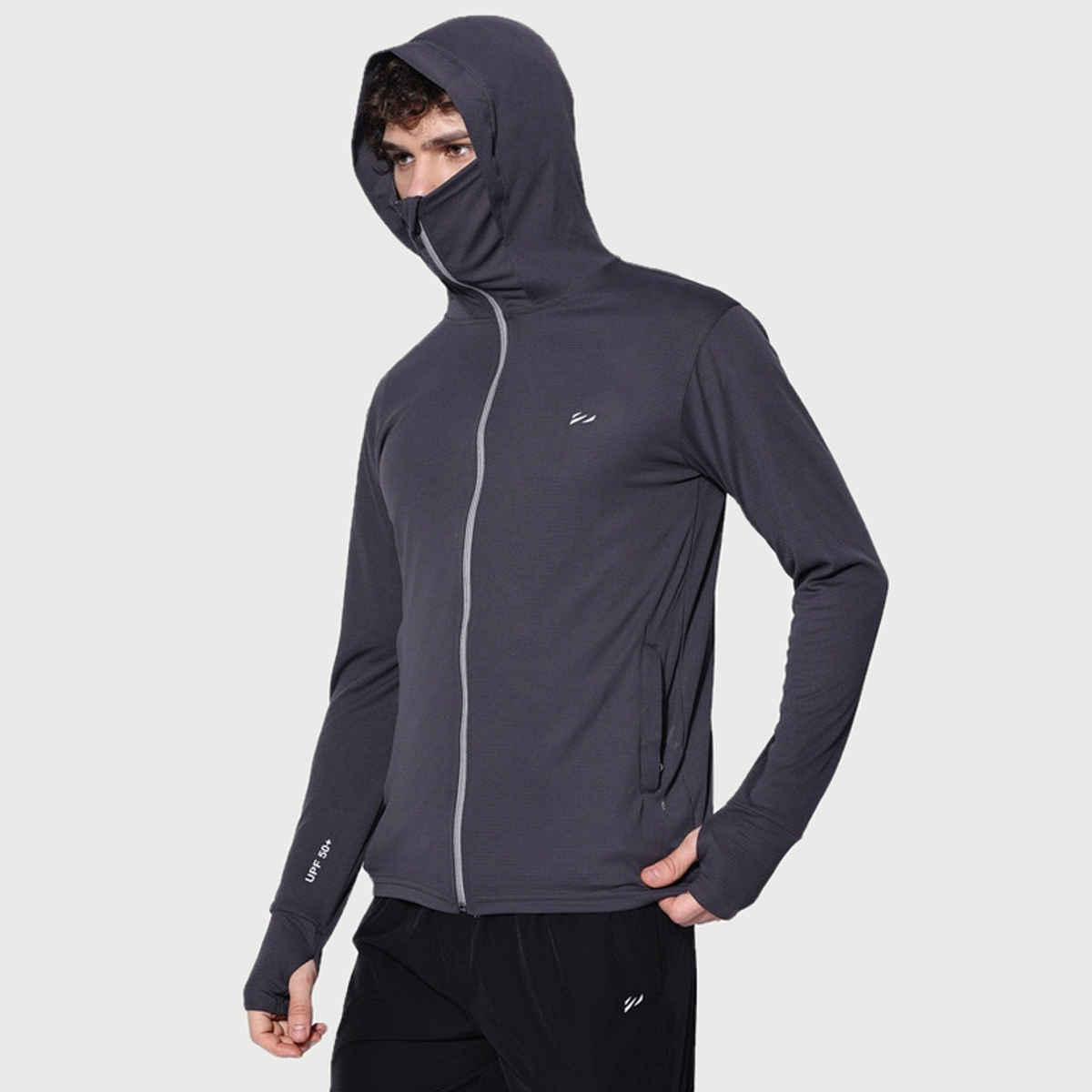 Blue Tyga Men's Sunscreen Jacket - Sje0002 | Charcoal | XXL