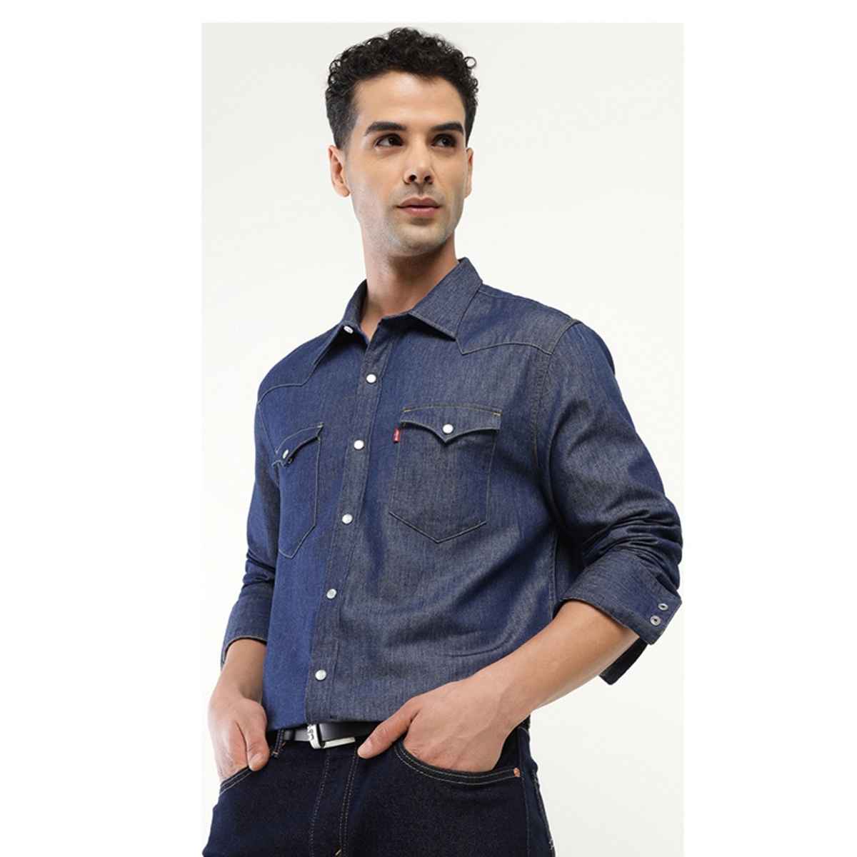 Levi's Men's 100% BCI Cotton Denim Shirt | Dark Denim Blue - M