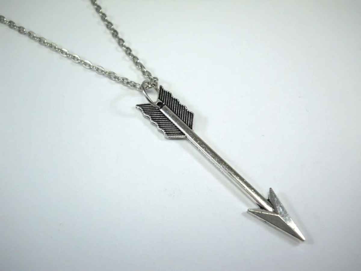 Arrow Pendant Men'S Necklace Silver