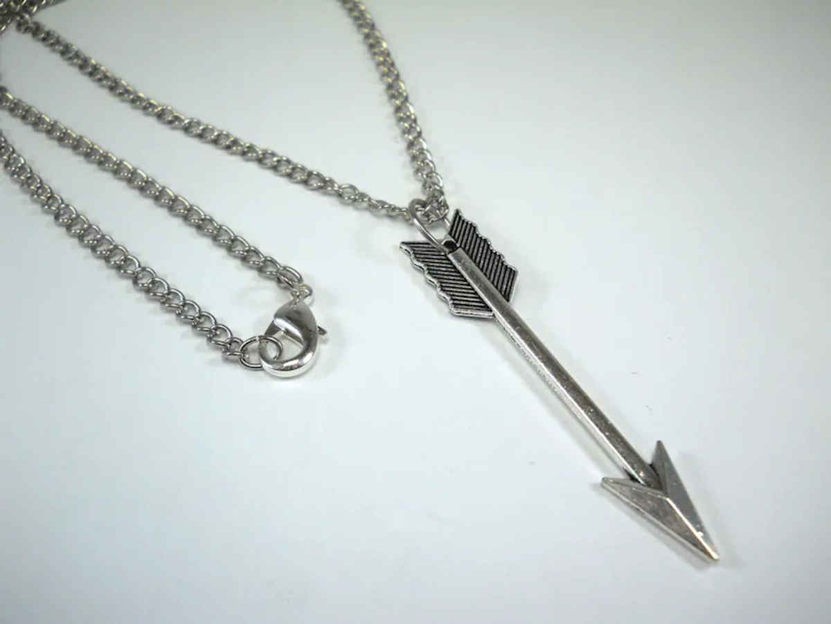 Arrow Pendant Men'S Necklace Silver