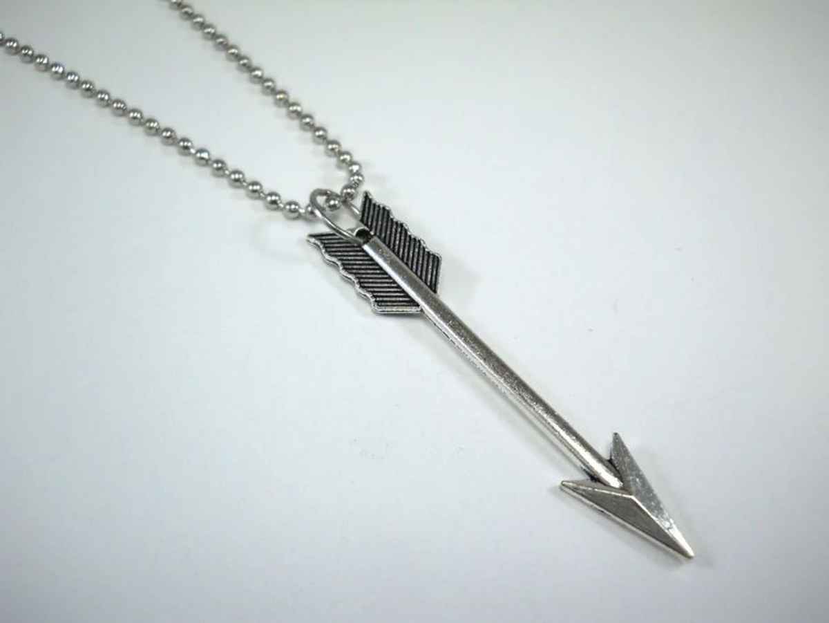 Arrow Pendant Men'S Necklace Silver